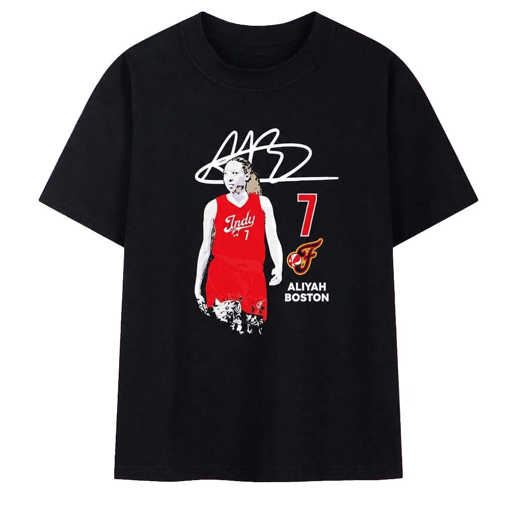 Aliyah Boston Indiana Fever #7 Signature T-Shirt Aliyah Boston Merch Gift For Basketball Fans - Merchluma