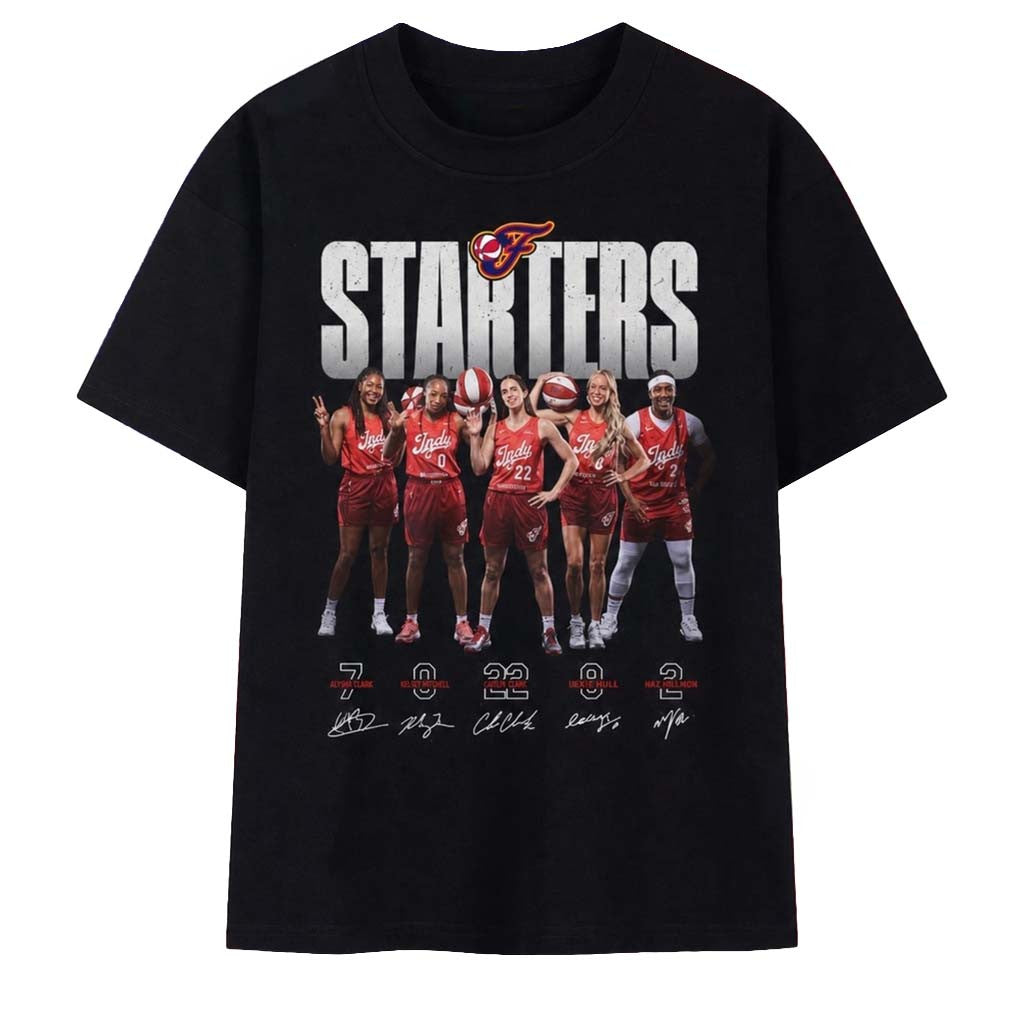 Indiana Fever Starters Caitlin Clark Kelsey Mitchell Signatures T-Shirt Indiana Fever Merch - Merchluma