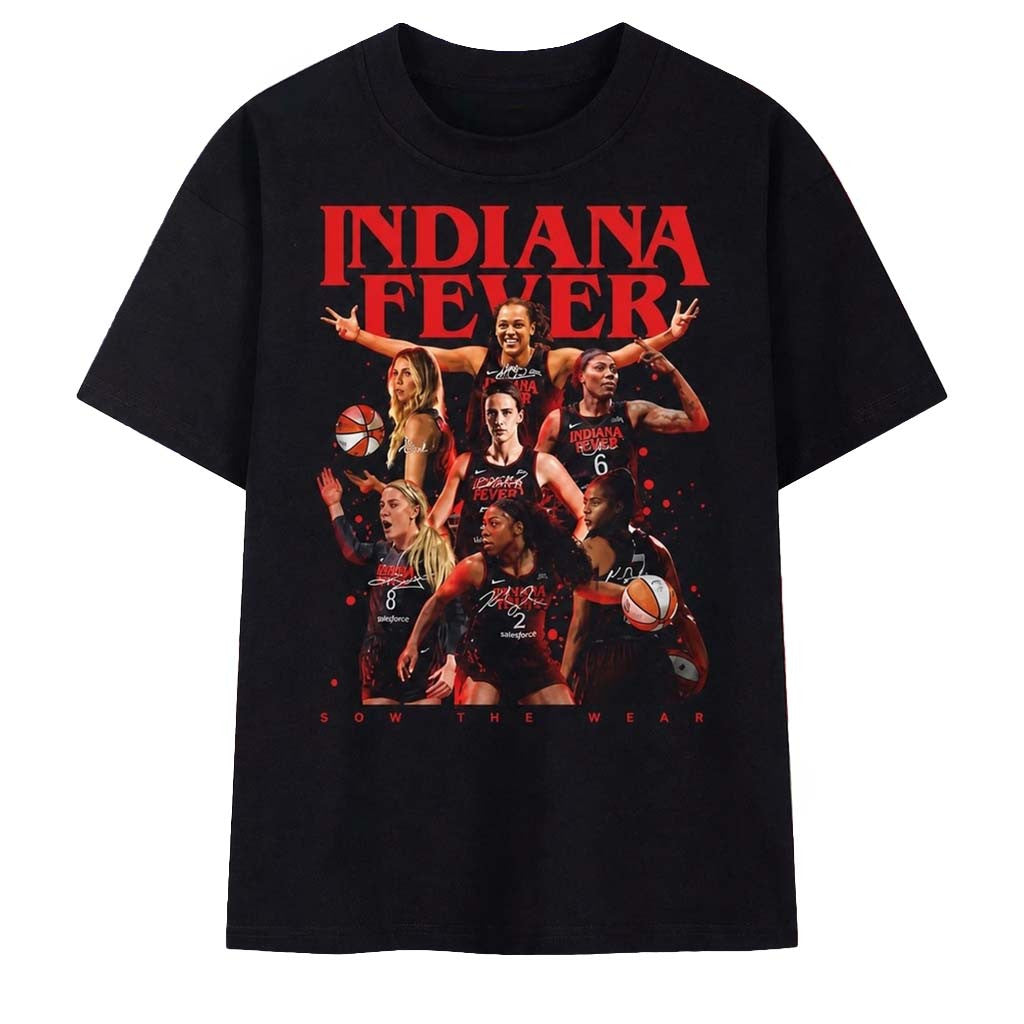 Indiana Fever Vintage Red Logo Basketball Roster Graphic T-Shirt Indiana Fever Merch Fan Gifts - Merchluma