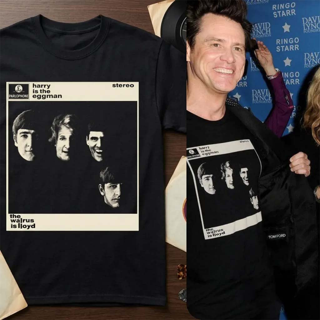 Jim Carrey Dumb And Dumber Beatles Parody Harry Is The Eggman T-Shirt At Ringo Starr Shirt 2026 - Merchluma