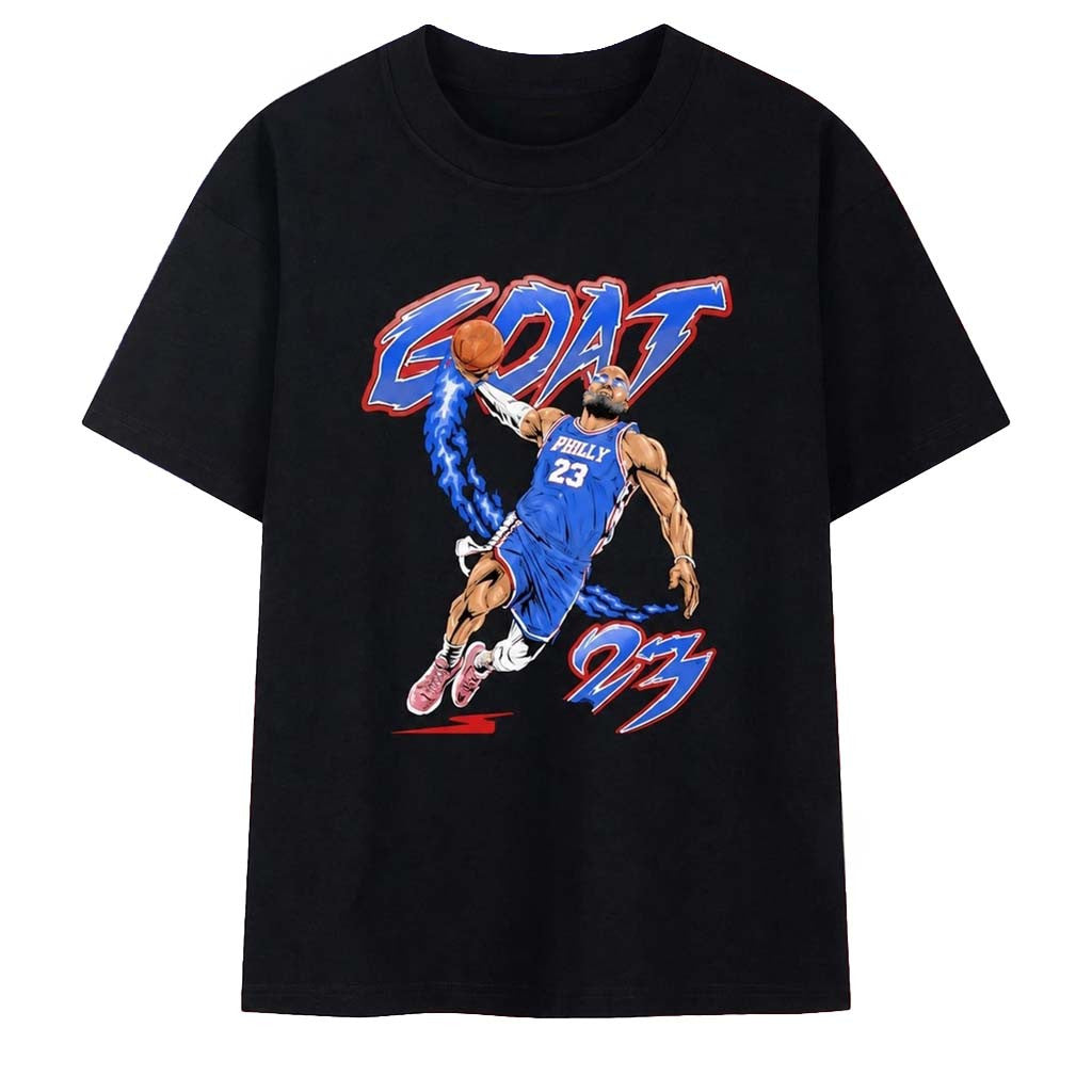 Philadelphia 76ers 23 GOAT Planet Euphoria Basketball T-Shirt LeBron James Merch 2026 - Merchluma