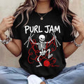 Purl Jam Knitting Skeleton T-Shirt Funny Halloween Shirt Gift For Knitters - Merchluma