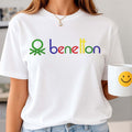 Benetton Rainbow Logo 80's Vintage Vibe T-Shirt Unique Gift For Sisters - Merchluma