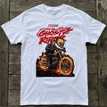 Fiery Ghost Rider T-Shirt White Marvel Merch Best Gift For Brothers - Merchluma