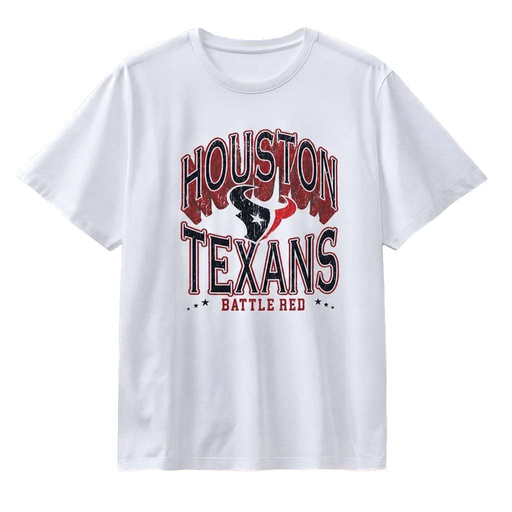 Houston Texans Battle Red Logo Distressed T-Shirt 2026 Houston Texans Merch Gift For Fans - Merchluma