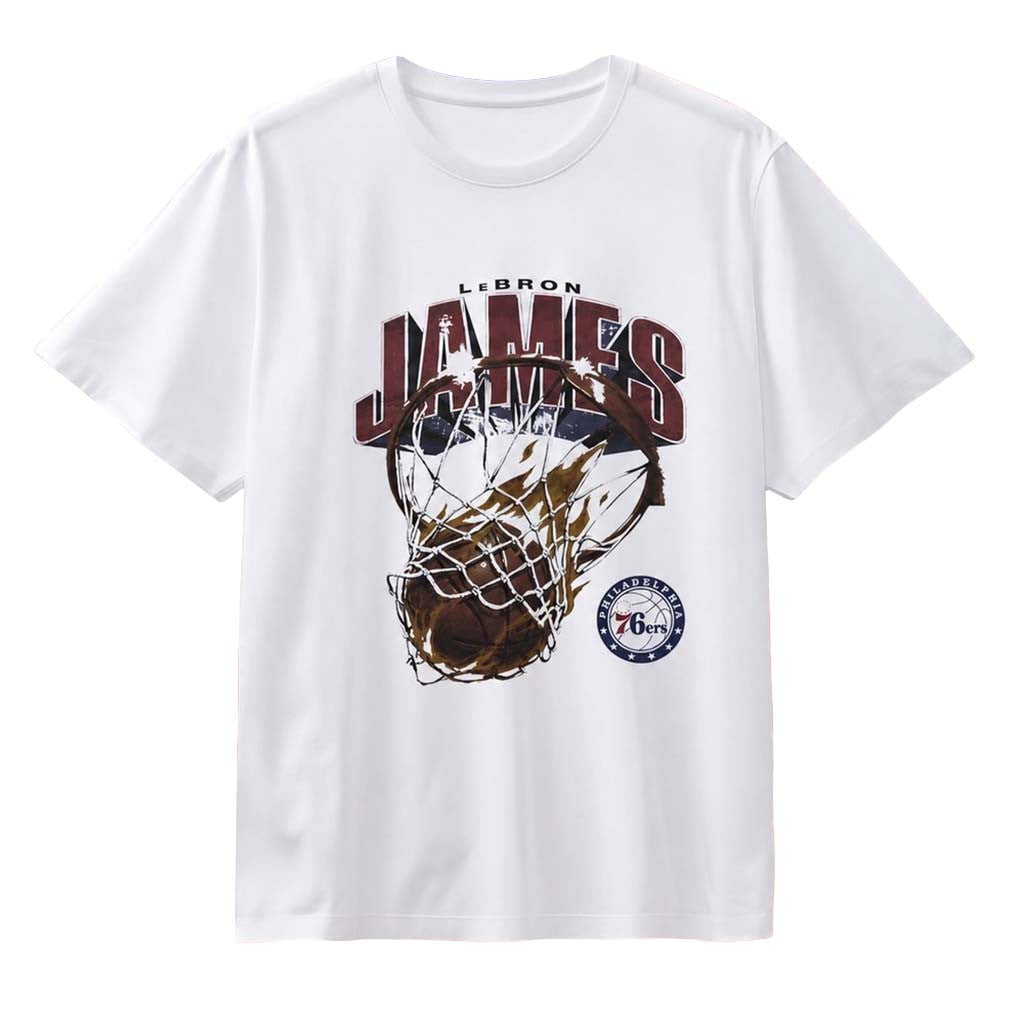 LeBron James Philadelphia 76ers Distressed T-Shirt LeBron James Merch Basketball Fan Apparel - Merchluma