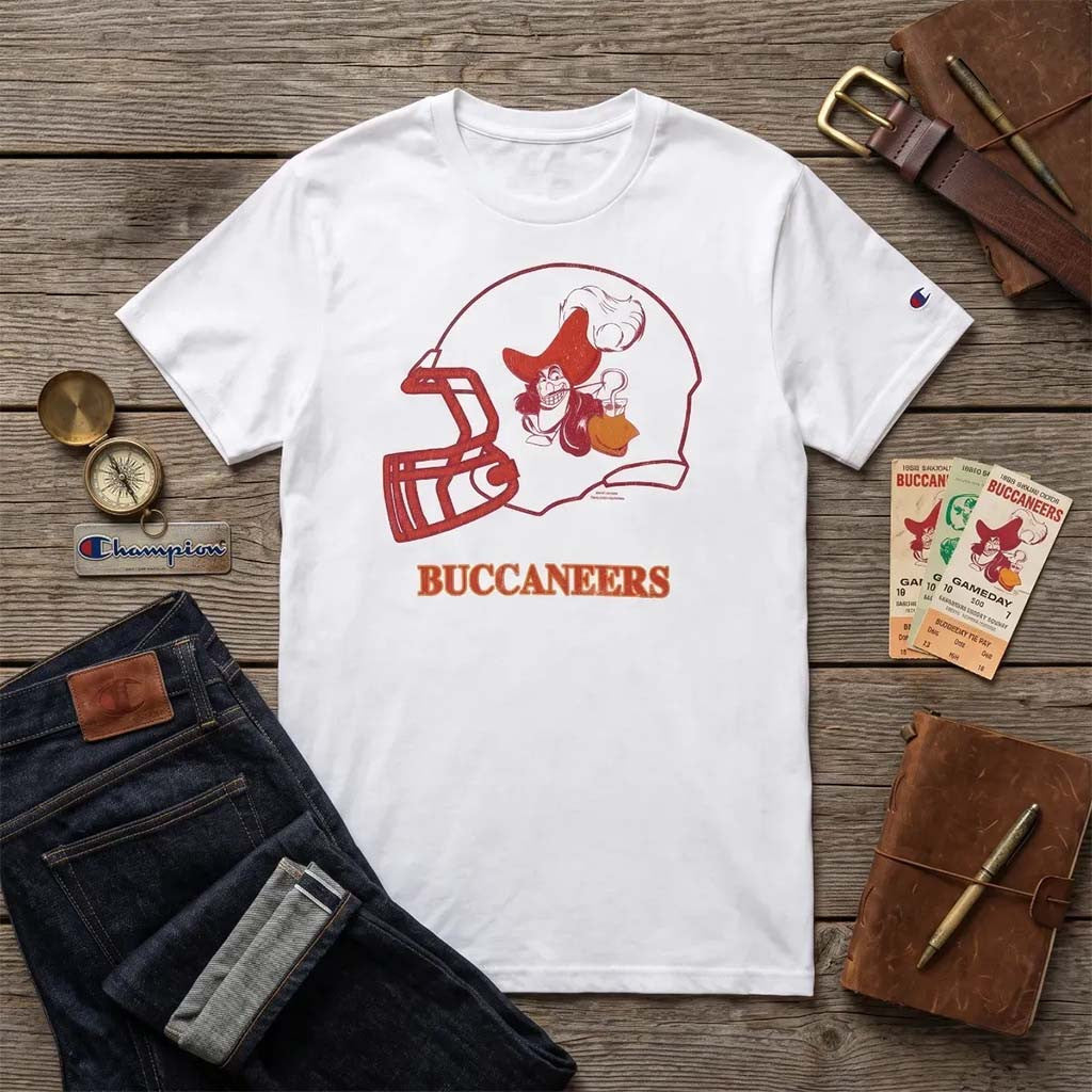 D Football Collab Merch Tampa Bay Buccaneers Bucco Bruce Champion T-Shirt 2026 Fan Apparel - Merchluma