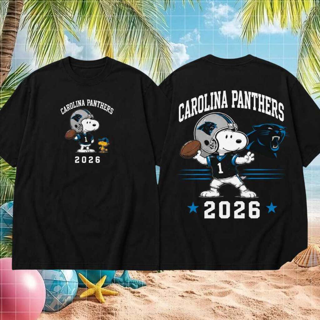 Carolina Panthers Snoopy Football 2026 Vintage Shirt Carolina Panthers Merch Game Day Gifts - Merchluma