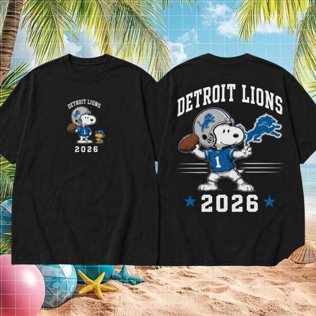 Detroit Lions Football Snoopy 2026 Shirt Detroit Lions Merch Best Gifts For Football Fans - Merchluma