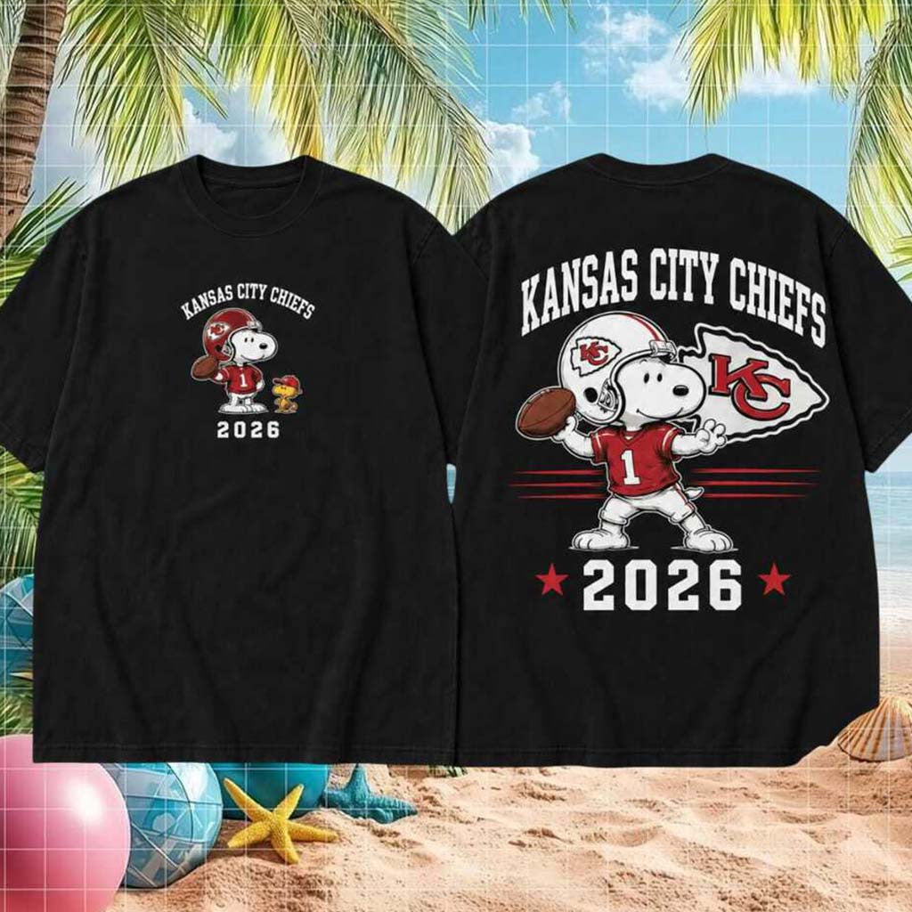 Kansas City Chiefs Football Snoopy 2026 Shirt KC Chiefs Merch Presents For Football Fans - Merchluma