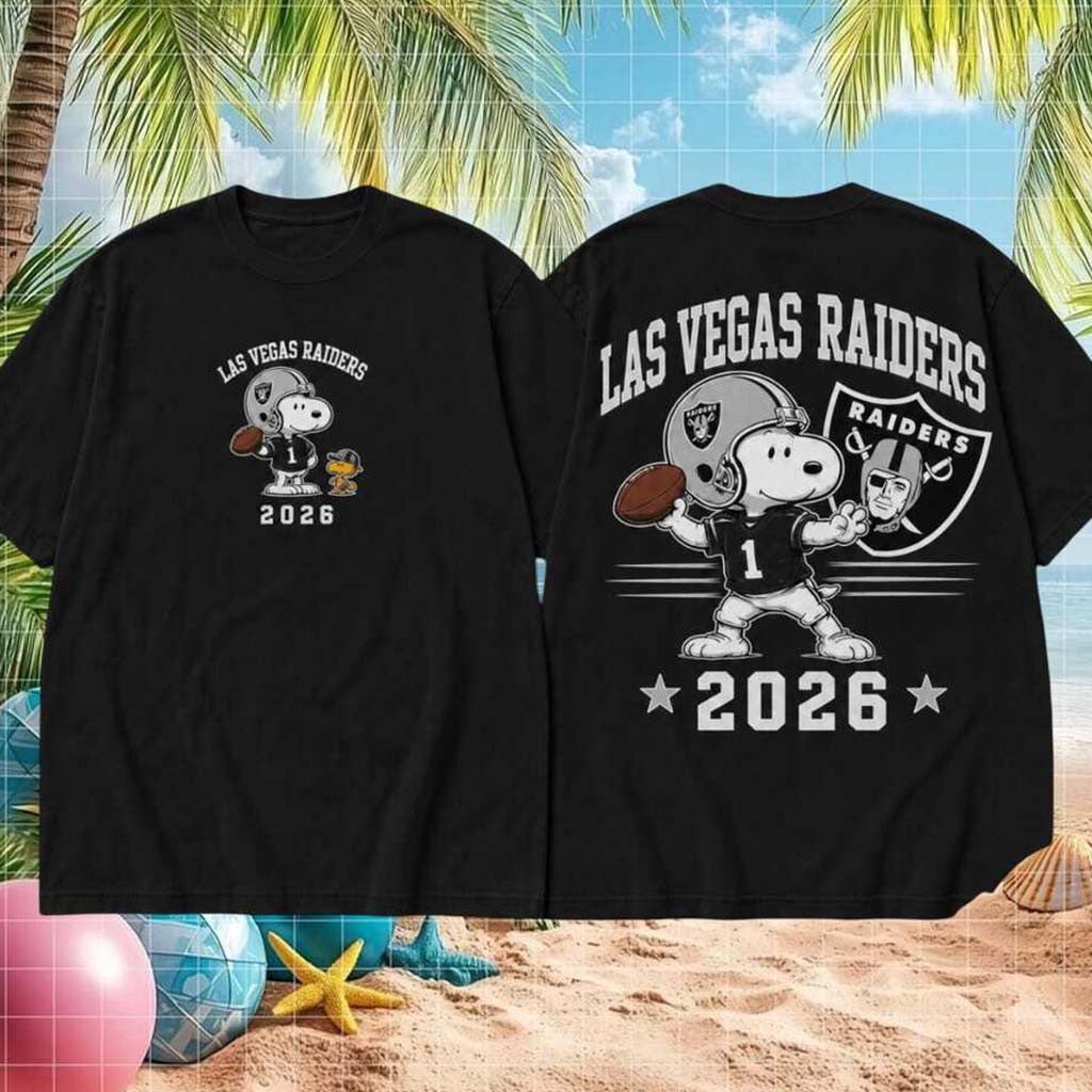 Las Vegas Raiders Football Snoopy 2026 Shirt LV Raiders Merch Football Themed Gifts - Merchluma