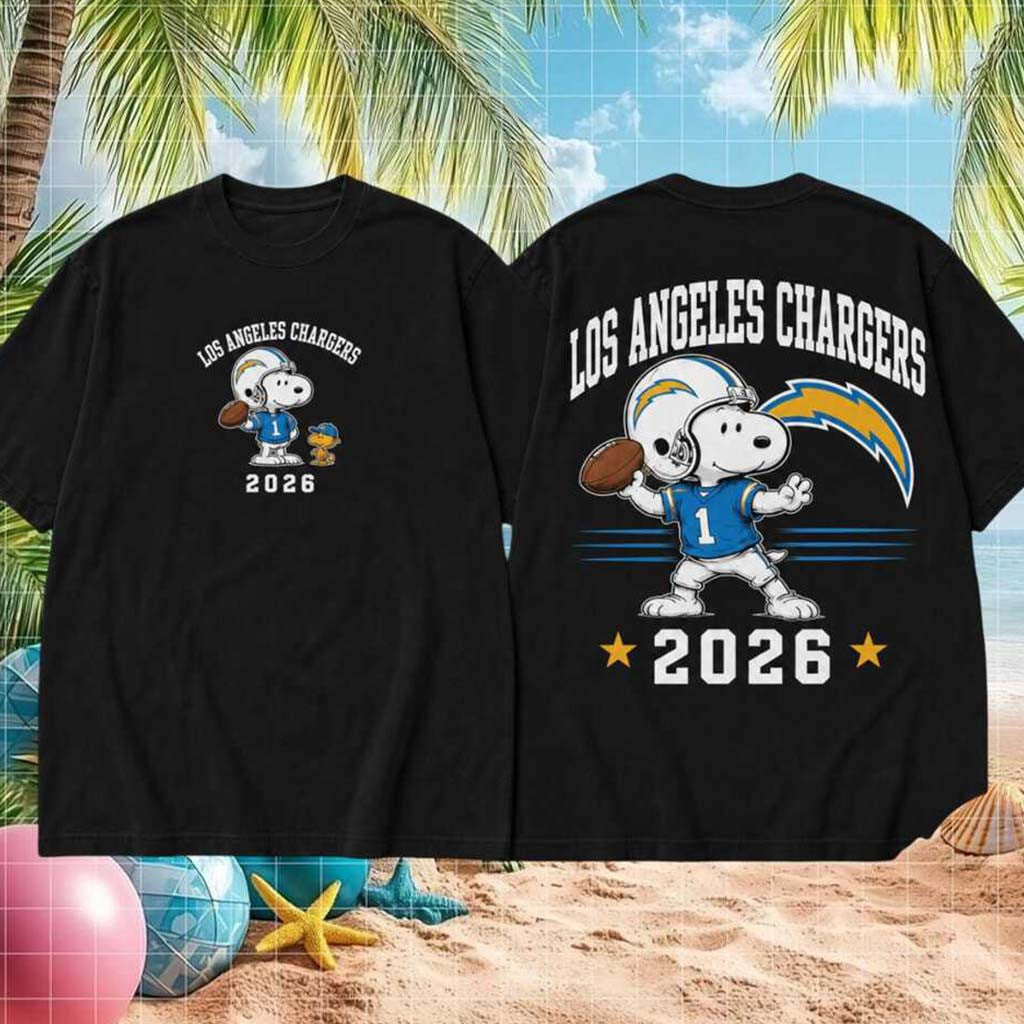 Los Angeles Chargers Football Snoopy 2026 Shirt LA Chargers Merch Best Football Gifts - Merchluma