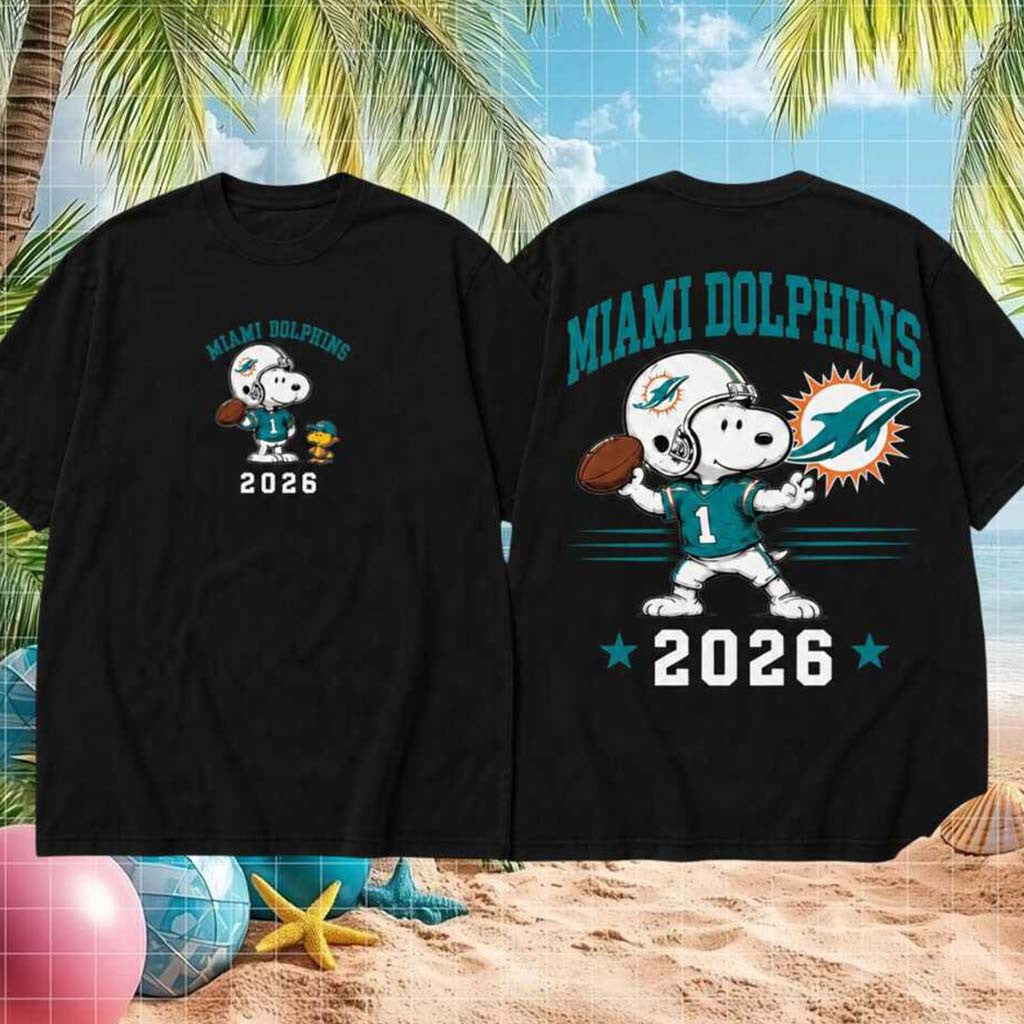 Miami Dolphins Football Snoopy 2026 Shirt Miami Dolphins Merch Best Gifts For Football Fans - Merchluma