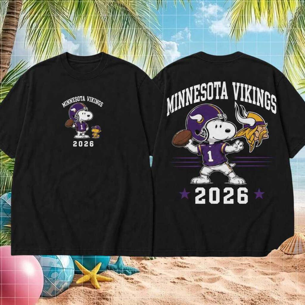 Minnesota Vikings Football Snoopy 2026 Shirt MN Vikings Merch Best Gift For Football Lovers - Merchluma