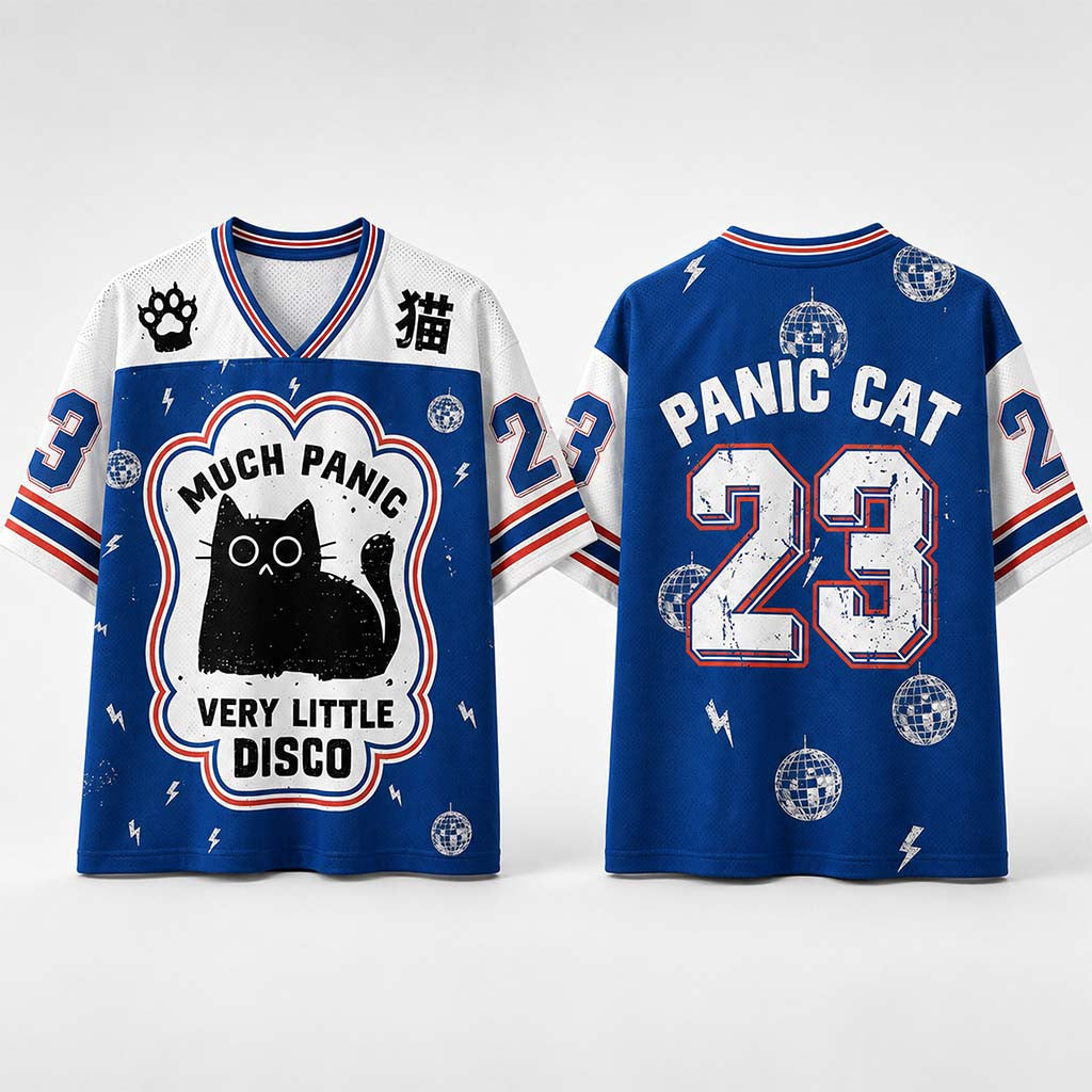 Much Panic Very Little Disco Cat Jersey #23 Funny Cat Apparel Gifts For Besties - Merchluma