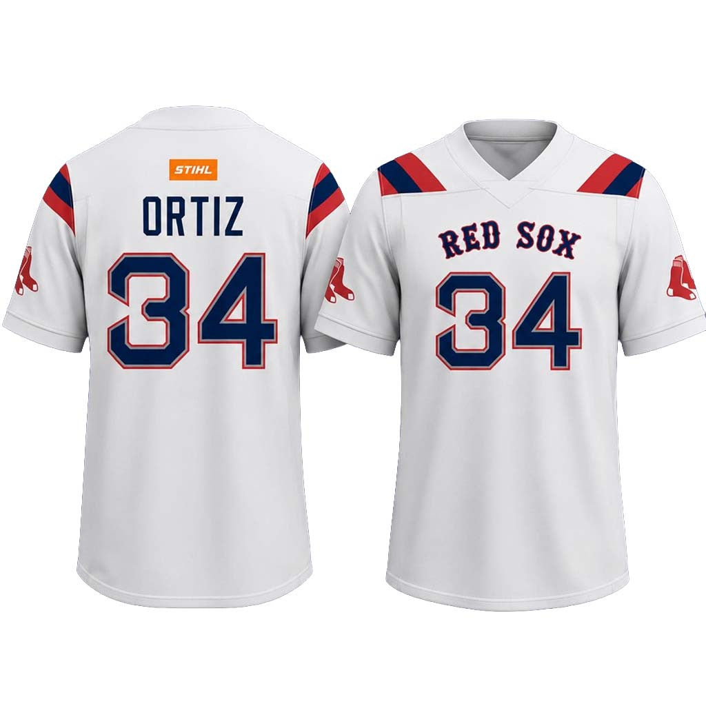 Red Sox #34 David Ortiz Football Jersey Boston Red Sox Merch Best Gifts For Baseball Lovers - Merchluma