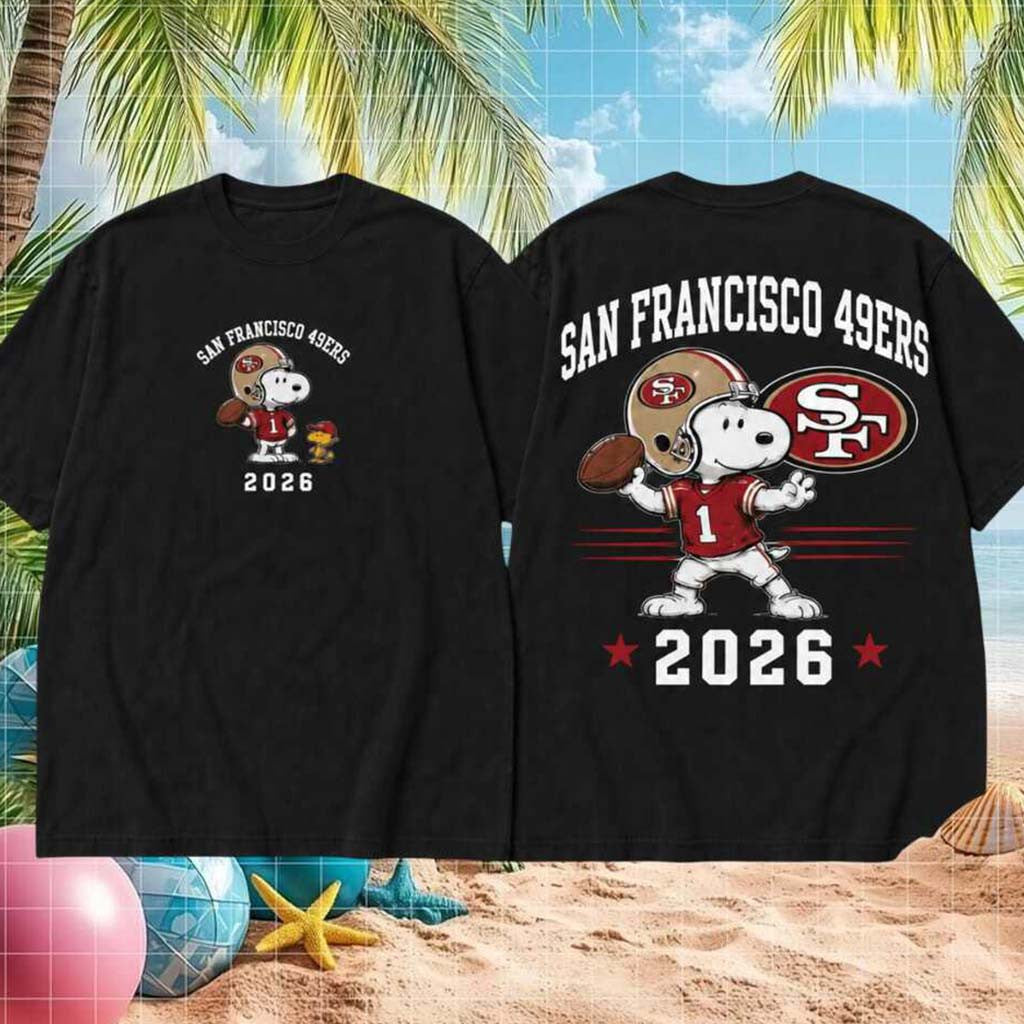 San Francisco 49ers Football Snoopy 2026 Shirt SF 49ers Merch Presents For Football Lovers - Merchluma