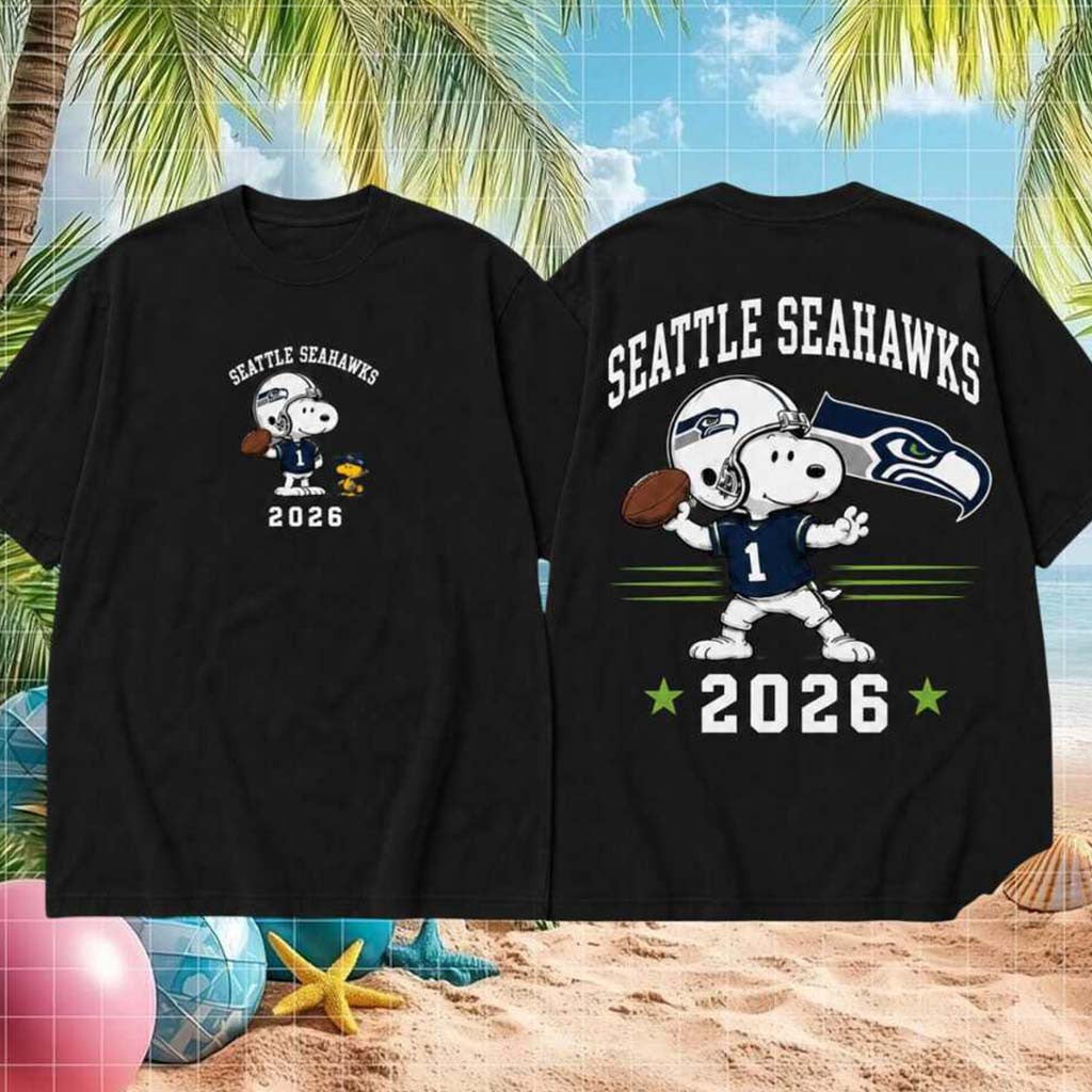 Seattle Seahawks Football Snoopy 2026 Shirt Seattle Seahawks Merch Football Themed Gifts - Merchluma