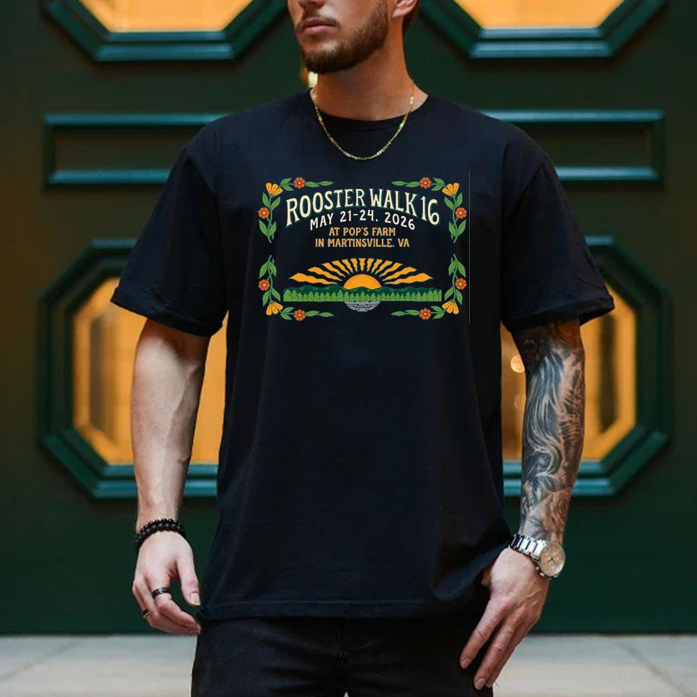 Rooster Walk Music Festival Merch 2026 Floral Sunset T-Shirt Gift For Music Fans - Merchluma