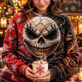 Spooky Skull Holiday Sweatshirt Horror Apparel Gifts For Halloween - Merchluma