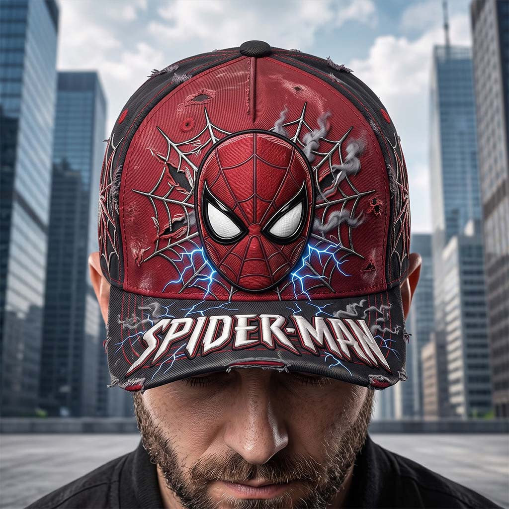 Spider-Man Lightning Web Hero Classic Hat Spider-Man Merch Present For Superhero Lovers - Merchluma