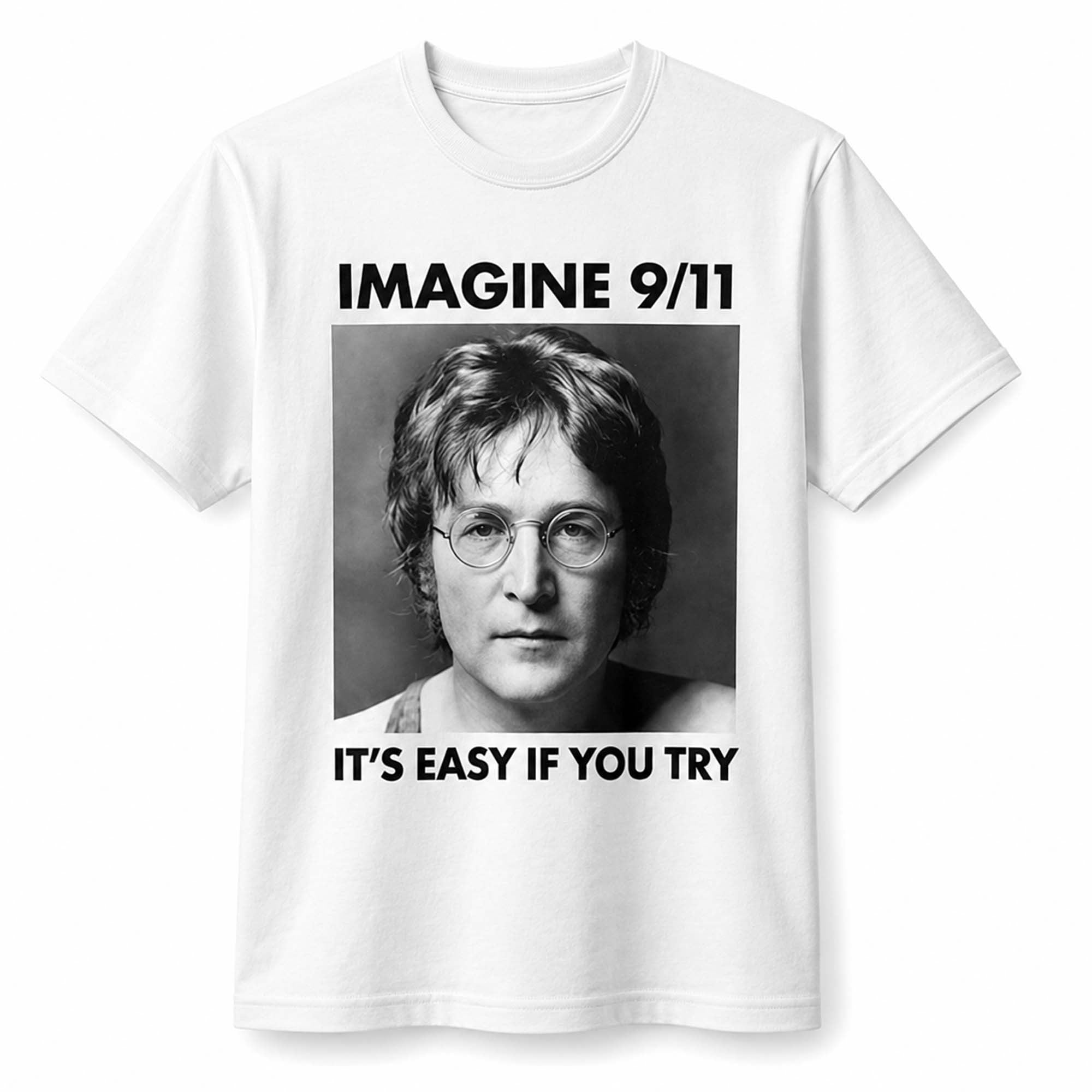 Imagine 9 11 It's Easy If You Try Shirt John Lennon Merch Gift For Music Fans - Merchluma