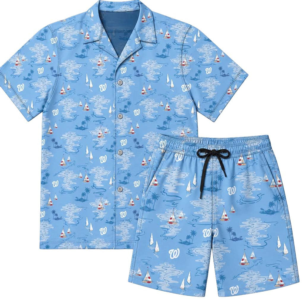 Washington Nationals Hawaiian Shirt And Short Sets Nationals Merch Gifts For Baseball Fans - Merchluma