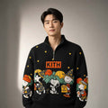 Kith Peanuts Halloween Trick Or Treat Quarter Zip Sweatshirt Halloween Gift Ideas - Merchluma