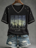 If The Stars Were Made To Worship So Will I Psalm 148 Christian V-Neck Shirt Bible Gifts - Merchluma