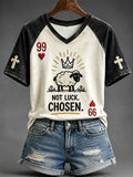 Not Luck Chosen Faith Sheep V-Neck Shirt Faith And Love Clothing Christian Gifts For Teens - Merchluma