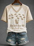 He Left The 99 To Find Me V-Neck Shirt Active Faith Gear Religious Gifts For Her - Merchluma