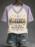I Will Sing Of The Goodness Of God Birds V-Neck T-Shirt Christian Gifts For Her - Merchluma