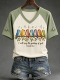 I Will Sing Of The Goodness Of God Birds V-Neck T-Shirt Christian Gifts For Ladies - Merchluma