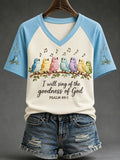 I Will Sing Of The Goodness Of God Birds V-Neck T-Shirt Religious Gifts For Mom - Merchluma