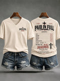Jesus Paid It All V-Neck T-Shirt Faith Clothes Online Unique Christian Gifts - Merchluma