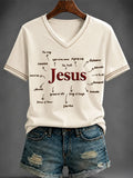 Names Of Jesus Diagram V-Neck Shirt Bible Verse Apparel Christian Presents For Her - Merchluma