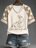 Once Lost Now Found V-Neck Shirt Faith Wear Clothing Presents For Christians - Merchluma