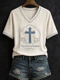 The Lord Is My Shepherd V-Neck Shirt Cool Christian Apparel Biblical Gifts For Women - Merchluma