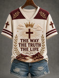 The Way The Truth The Life V-Neck Shirt Faith Inspired Clothing Gifts For Religious Woman - Merchluma