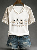 The Lord Is My Shepherd V-Neck Shirt Elevated Faith Apparel Bible Gifts For Women - Merchluma