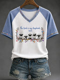 The Lord Is My Shepherd V-Neck Shirt Faith Based Clothing Stores Christian Best Friend Gifts - Merchluma