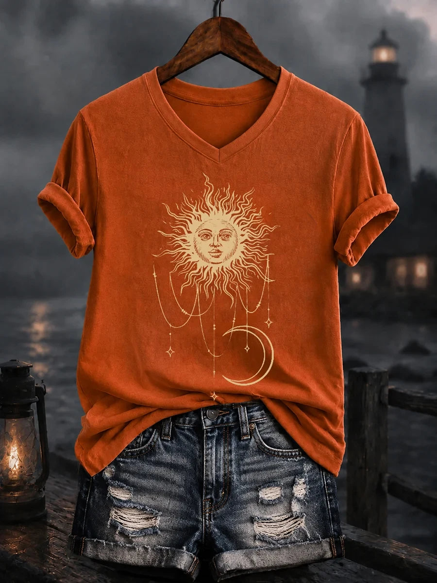 Greetings From Widow's Bay Halloween Horror V-Neck Shirt Autumn Color Apparel Gift For Her - Merchluma