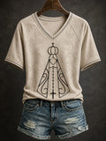 Christian Art V-Neck Shirt Faith Inspired Clothing Gifts For Religious Woman - Merchluma