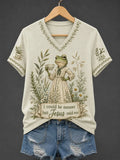 Frog I Could Be Meaner But Jesus Said No V-Neck Shirt Funny Christian Apparel Gift For BFF - Merchluma