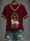 He Left The 99 To Find Me V-Neck T-Shirt Bible Quotes Clothing Great Christian Gifts - Merchluma