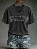 Fear Not For I Am With You V-Neck Shirt Christianity Clothing Faith Based Gift For Mom - Merchluma
