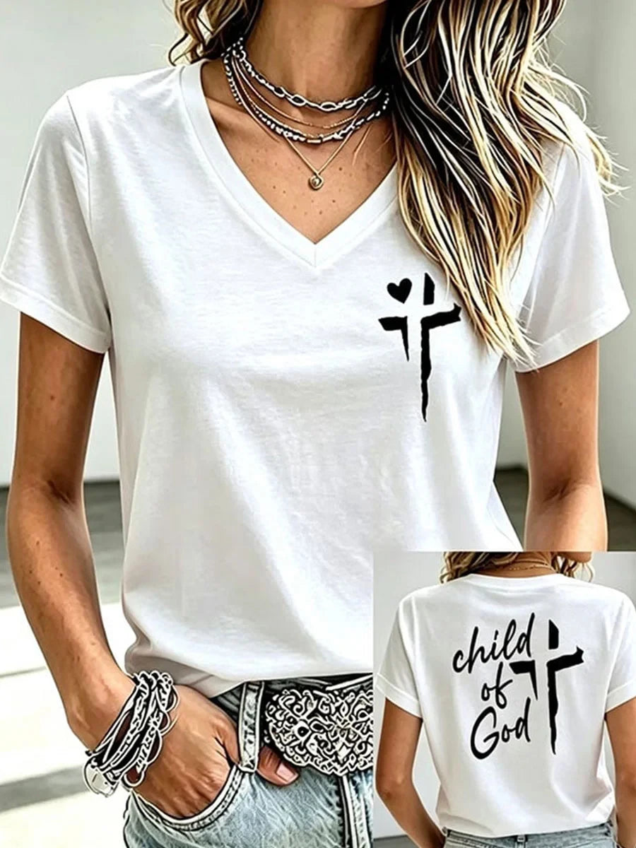 Child Of God V-Neck Shirt Faith Inspired Clothing Christian Gifts For Women - Merchluma