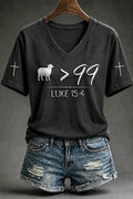 Luke 15 4 Bible V-Neck Shirt Leave The 99 Sheep Christian Clothing Religious Christian Gifts - Merchluma