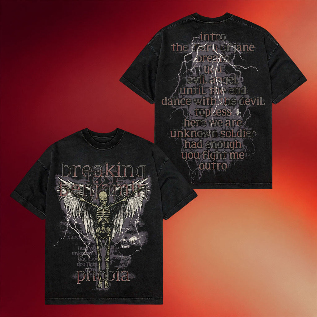 Breaking Benjamin Merch Phobia 20 Year Anniversary Collection 2026 Phobia Track List T-Shirt - Merchluma