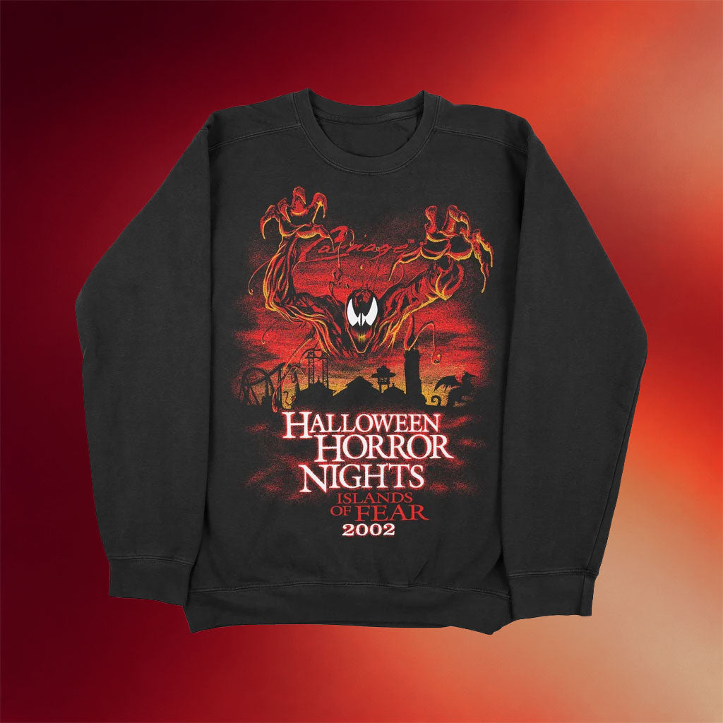 Beyond Human Merch 2026 Cletus Crewneck Halloween Horror Nights Islands Of Fear Sweatshirt - Merchluma